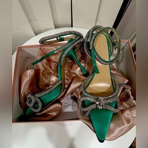 Mach and Mach satin double bow high heels 100MM